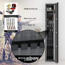 Upgraded Quick Access Rifle Safe 5 Gun Security Cabinet Double Lock + 4 Keys US