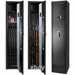 Upgraded Quick Access Rifle Safe 5 Gun Security Cabinet with Digital Lock+Keys