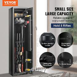 VEVOR Gun Safe Rifle Safe with Built-in Storage Locker 5 Rifles Storage Cabinet