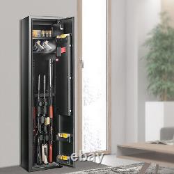 VEVOR Gun Safe Rifle Safe with Built-in Storage Locker 5 Rifles Storage Cabinet