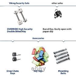 Viking Safe VS-144KS Key Safe Cabinet withLockable Drop Slot 144Key Capacity Safe