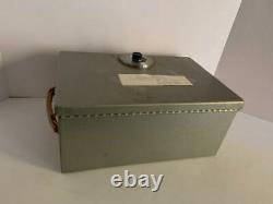 Vintage Heavy Chicago Lock Cash Strong Box Metal Carrying Safe with Combo