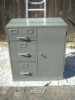 Vintage Sears Mid Century Combo Key Safe Filing Cabinet YALE Lock 3 Drawer
