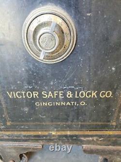 Vintage Victor Safe & Lock Co. Floor Safe. 1900's, working combination & key