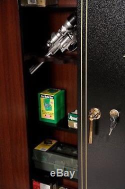 Woodmark 16 Gun Tall Storage Cabinet Locking Black Metal Safe Box Rifle